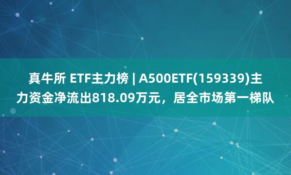 真牛所 ETF主力榜 | A500ETF(159339)主力资金净流出818.09万元，居全市场第一梯队
