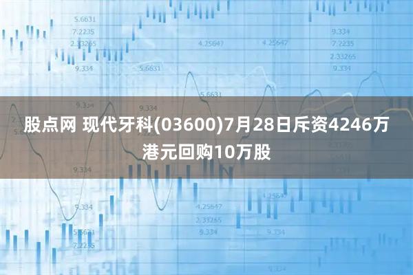 股点网 现代牙科(03600)7月28日斥资4246万港元回购10万股